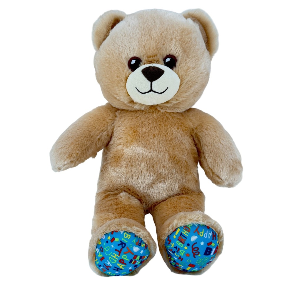 Build-A-Bear Birthday Bear Kids 15.5in Tan Polyester Birthday Feet